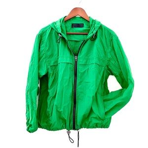 Vibrant Kelly green windbreaker worn once